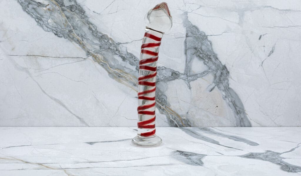 Glas Red Head Double Glazen Dildo 32
