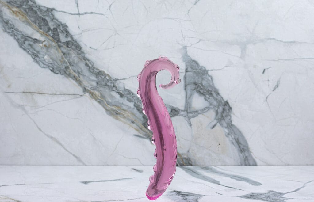 Glas Red Head Double Glazen Dildo 45