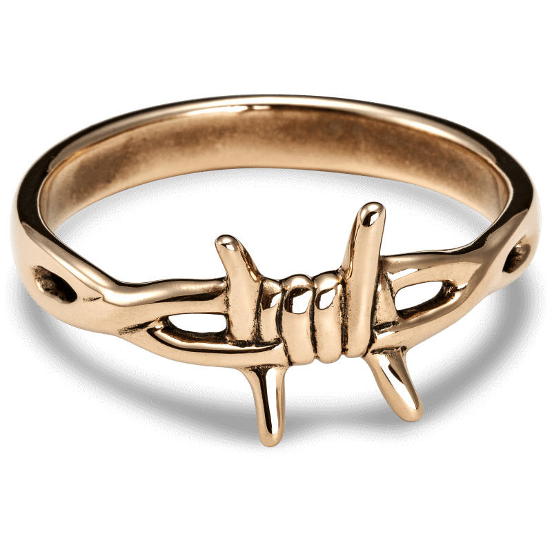 Rosebuds™ | Handmade Bronze Cockring | Barbed Wire size M
