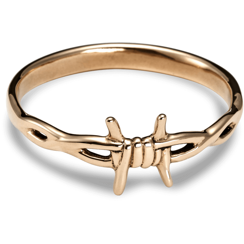 Rosebuds™ | Handmade Bronze Cockring | Barbed Wire size XL
