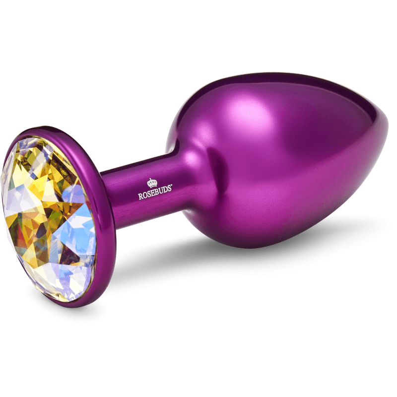 Rosebuds Medium Alu Crystal Purple Buttplug