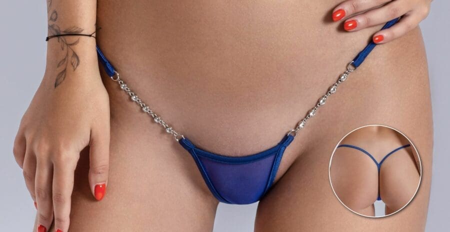Lucky Cheeks Transparant Blue G String 9