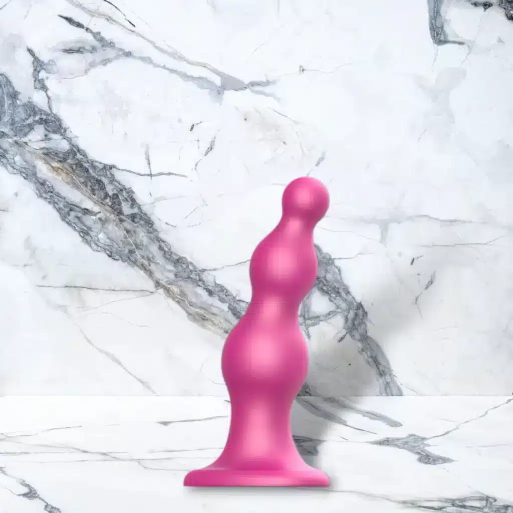 Strap On Me Dildo Plug Beads Metallic Roze 2