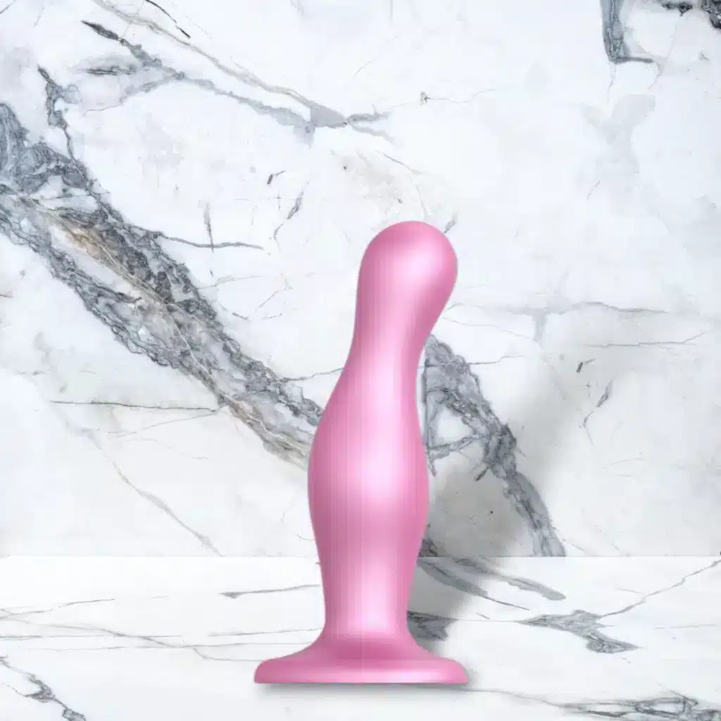 Strap On Me Dildo Plug Curvy Metallic Roze