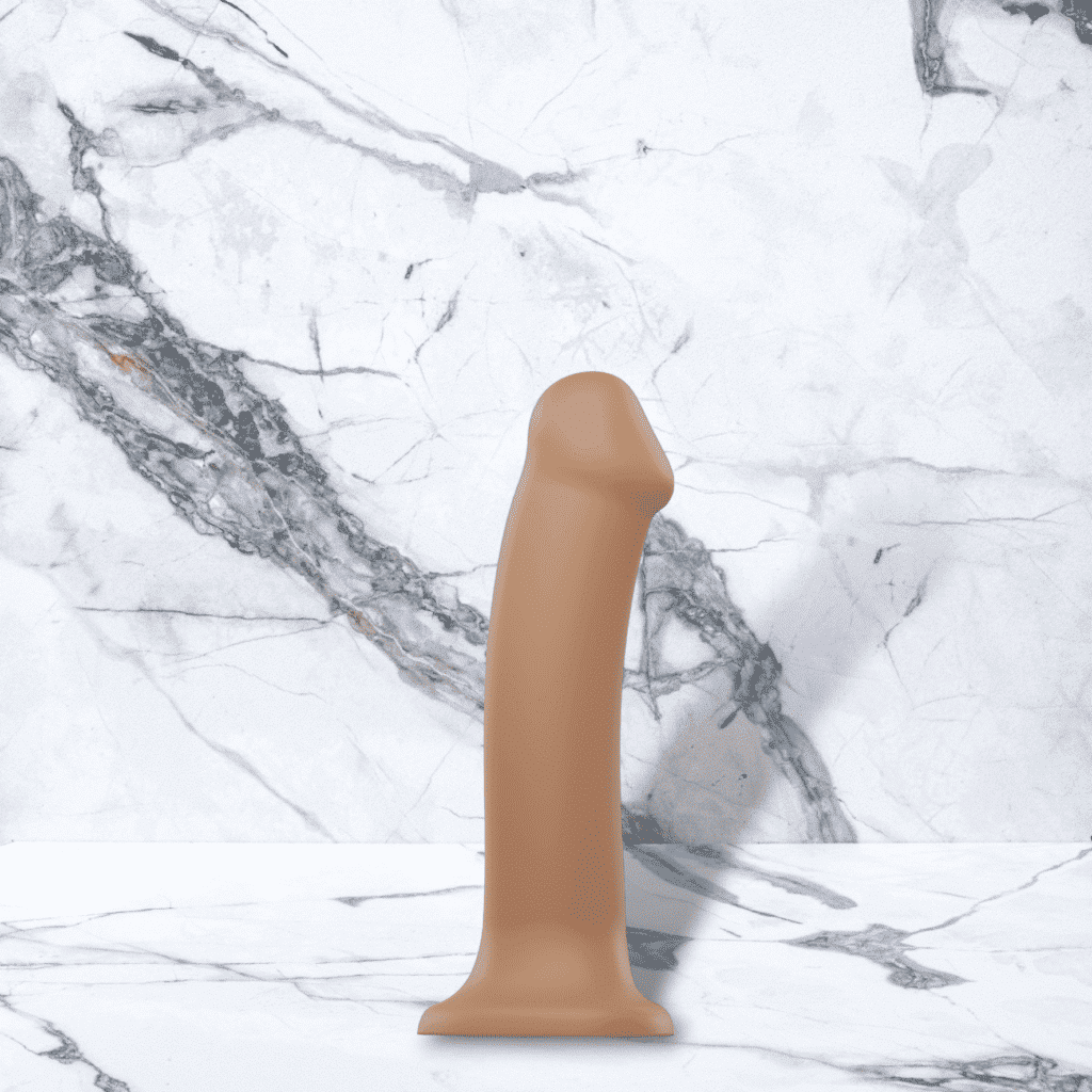 Strap On Me Dual Density Buigzame Dildo Caramel 19 Cm