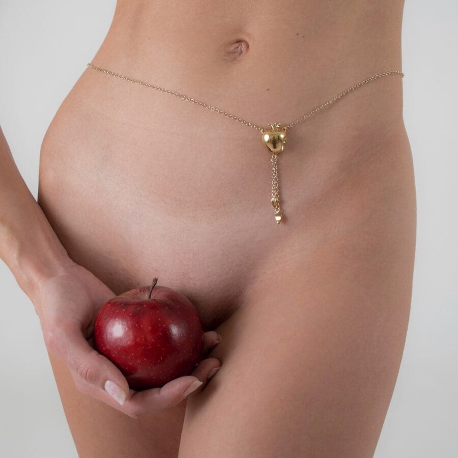Sylvie Monthule Heupketting Crunched Apple Goud 5