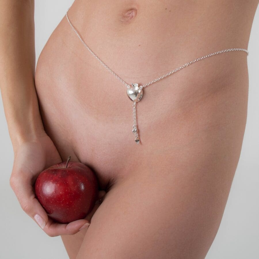 Sylvie Monthule Heupketting Crunched Apple Zilver 3