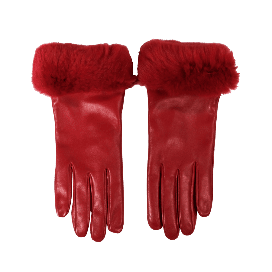 Elif Domanic Etty Handschoenen Met Lamswol Rood 2