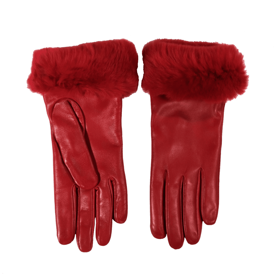 Elif Domanic Etty Handschoenen Met Lamswol Rood