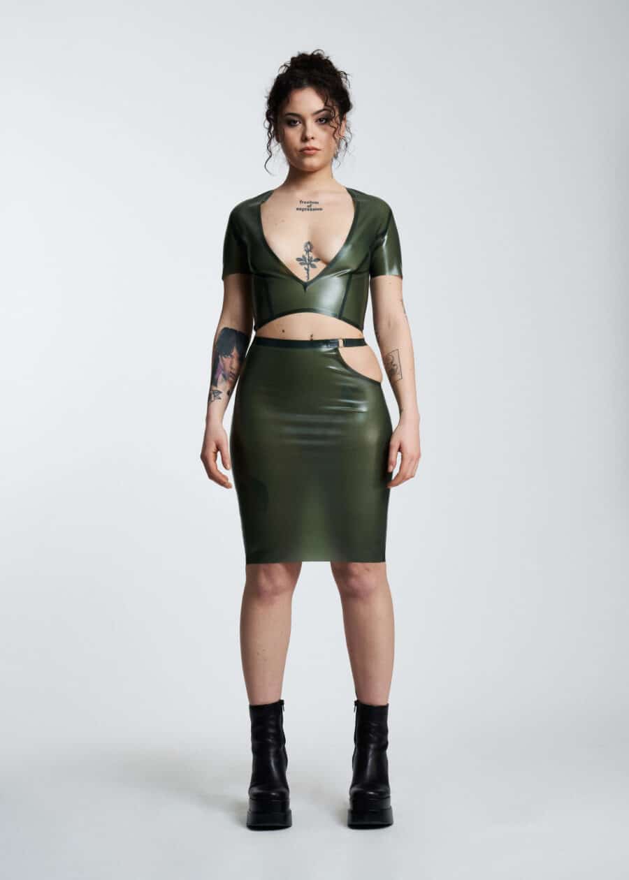 Filth Latex - The Marva Semi Transparant Short Sleeve Latex Top - Afbeelding 2