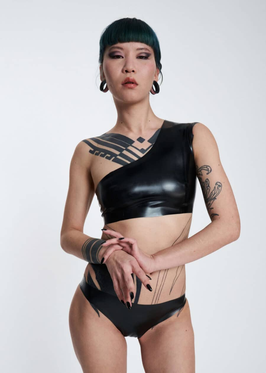 Filth Latex - The Alice Latex Crop Top - Afbeelding 2