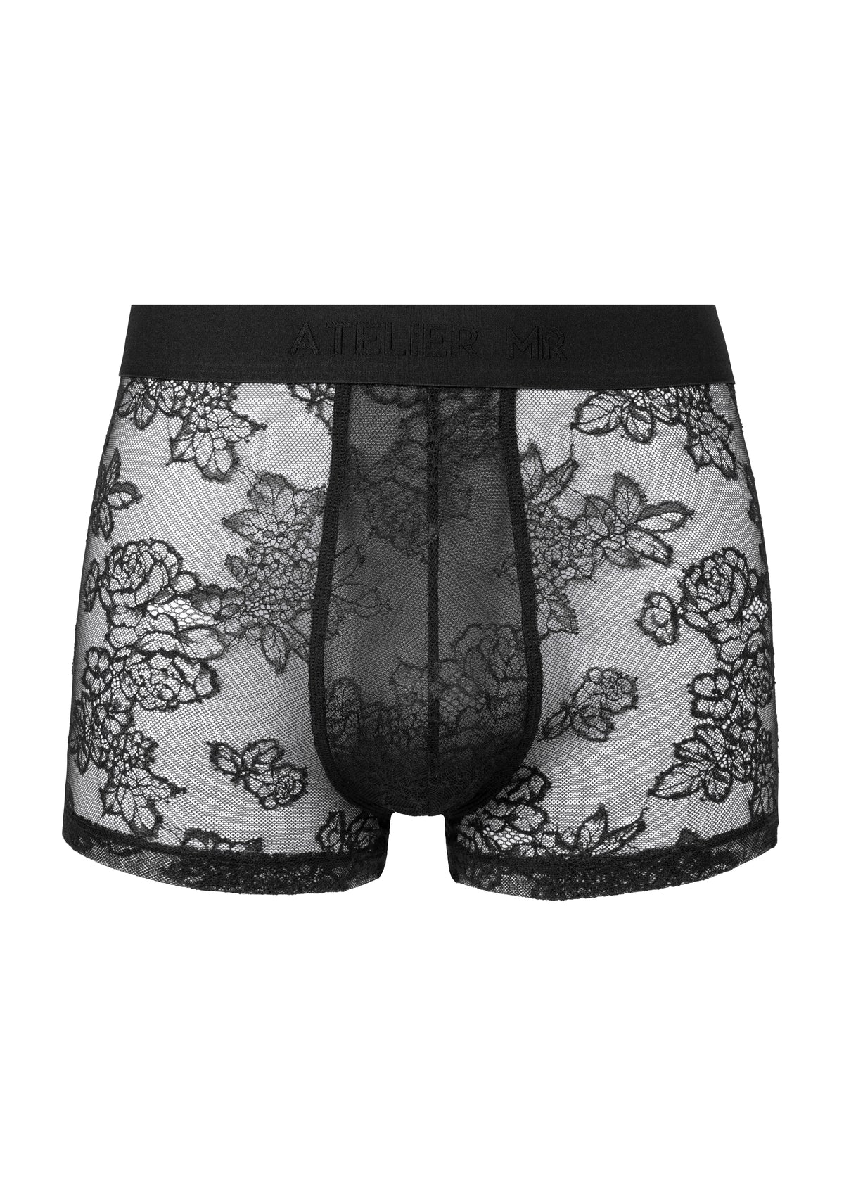 Transparent Boxer Atelier Monsieur - Men's Boxer in Black Tulle size XL