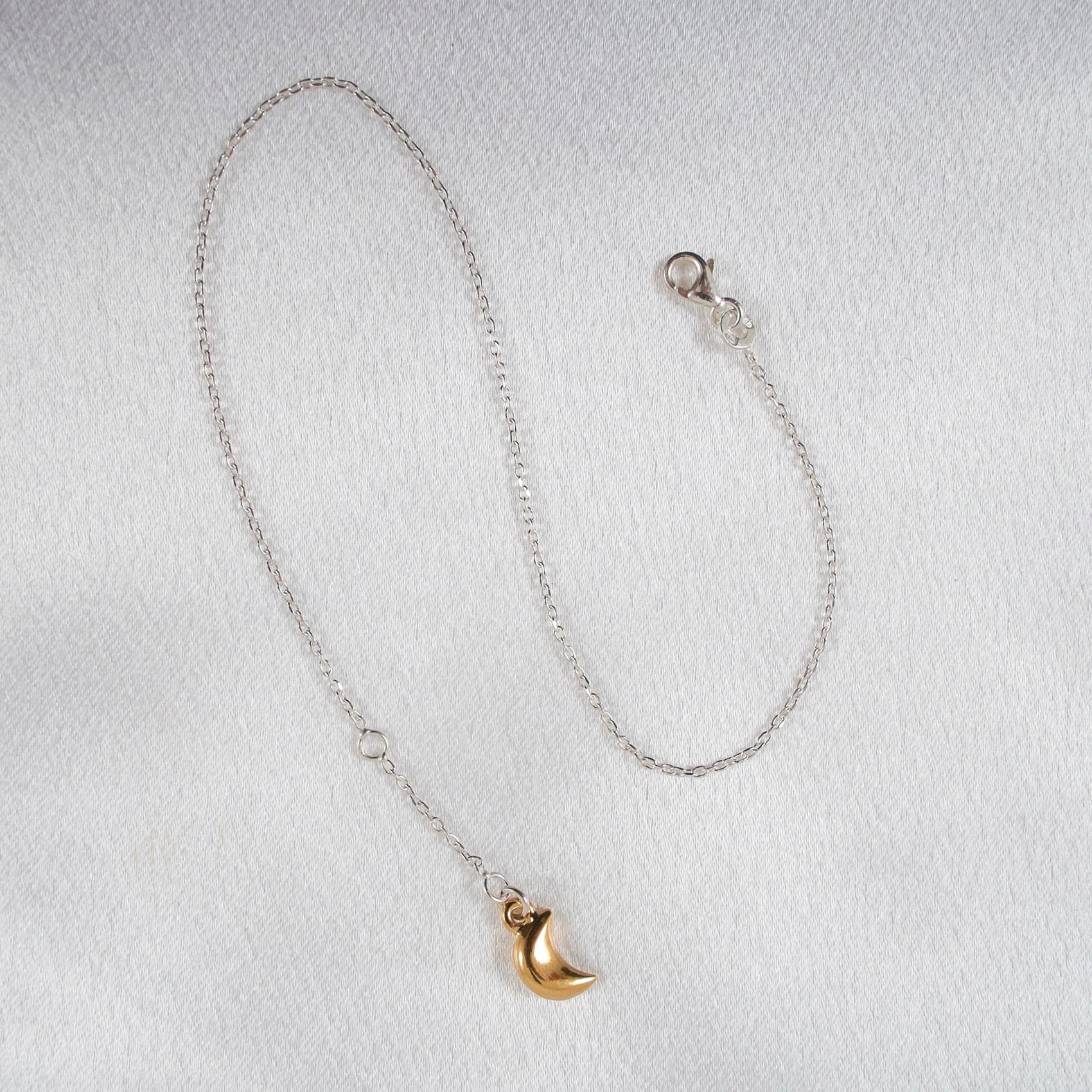 Ankle Jewelry Gold Moon in Silver - Luxe Body Jewelry
