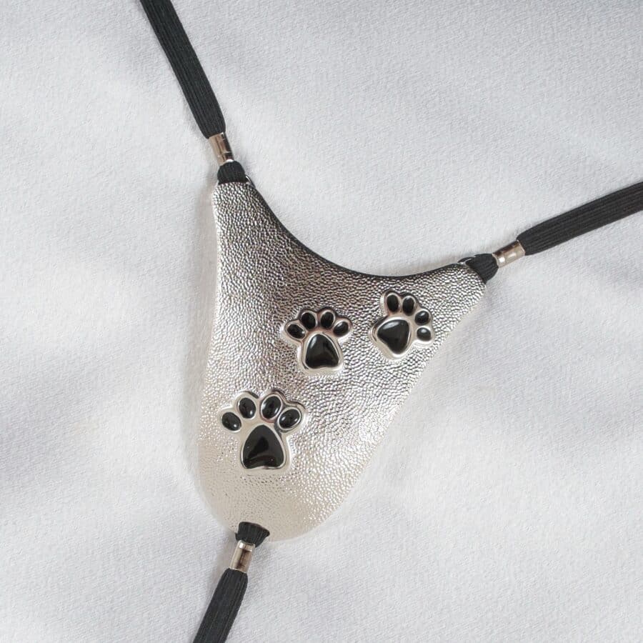 Sylvie Monthulé - G-String Velvet Cat Paws | Zilver