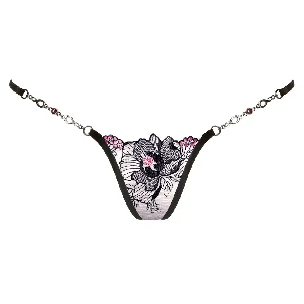 Lucky Cheeks | Elegant Lady - Mini G-string met sieraden - Zwart - Afbeelding 4