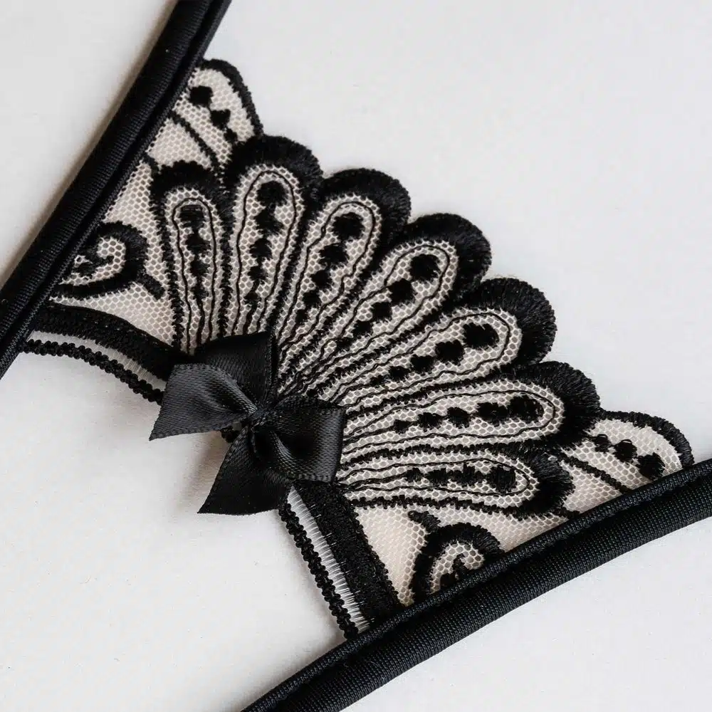 Lucky Cheeks | Elegant Ouverture - Mini Open T-string - Zwart - Afbeelding 3