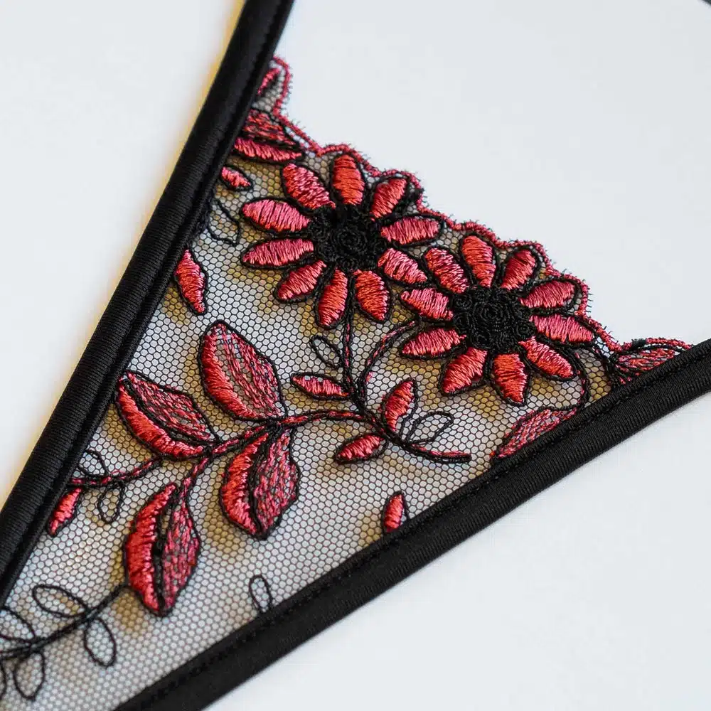 Lucky Cheeks | Scarlet Night - Micro G-string - Zwart/Rood - Afbeelding 3