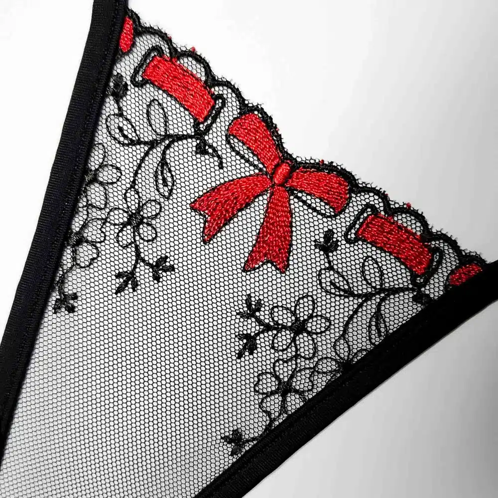 Lucky Cheeks | The Gift - Mini G-string - Zwart/Rood - Afbeelding 7