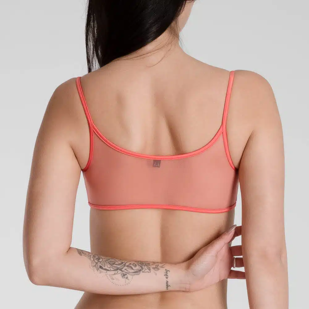Lucky Cheeks | Transparant Koraal - Mesh Bralette - Afbeelding 2