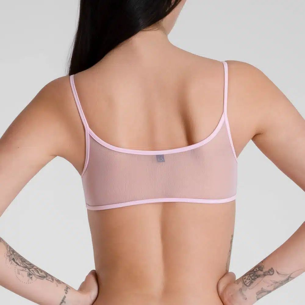 Lucky Cheeks | Transparant Roze - Mesh Bralette - Afbeelding 2