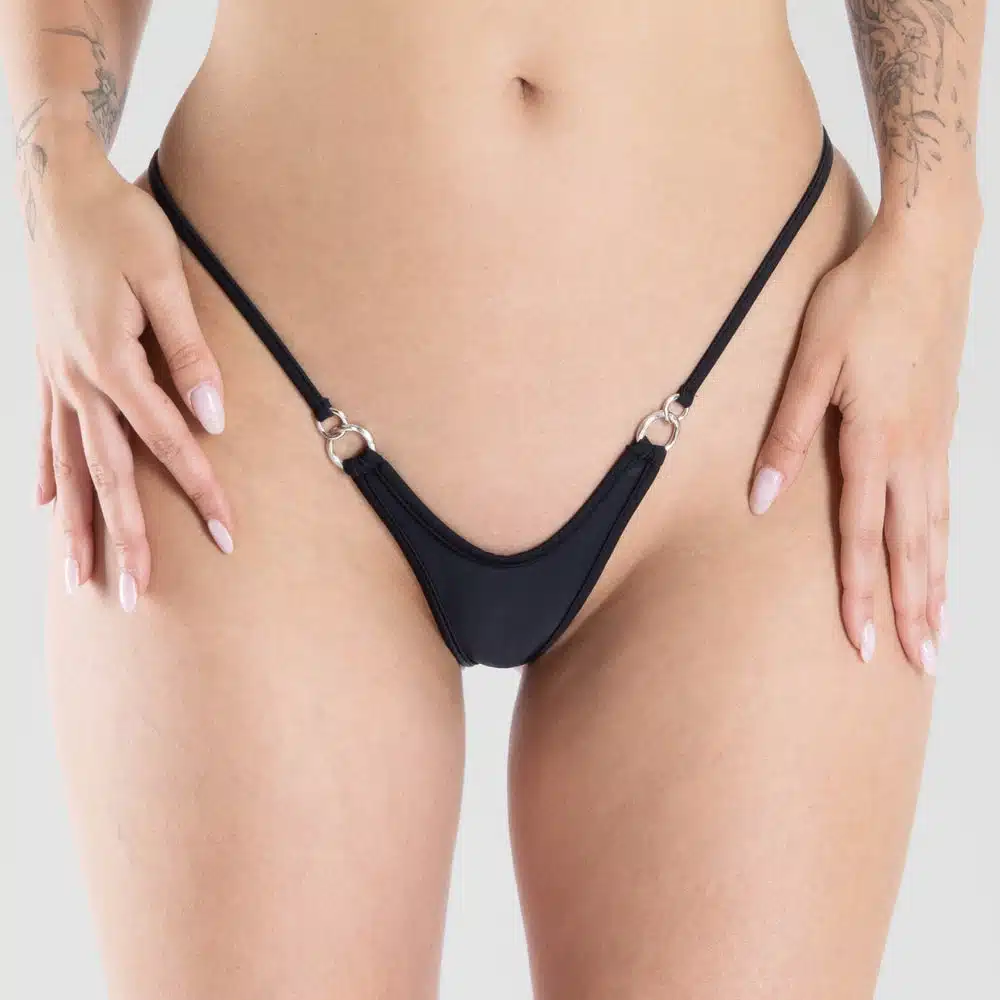 Lucky Cheeks | Bikini Black Beauty - High Cut Micro V-String