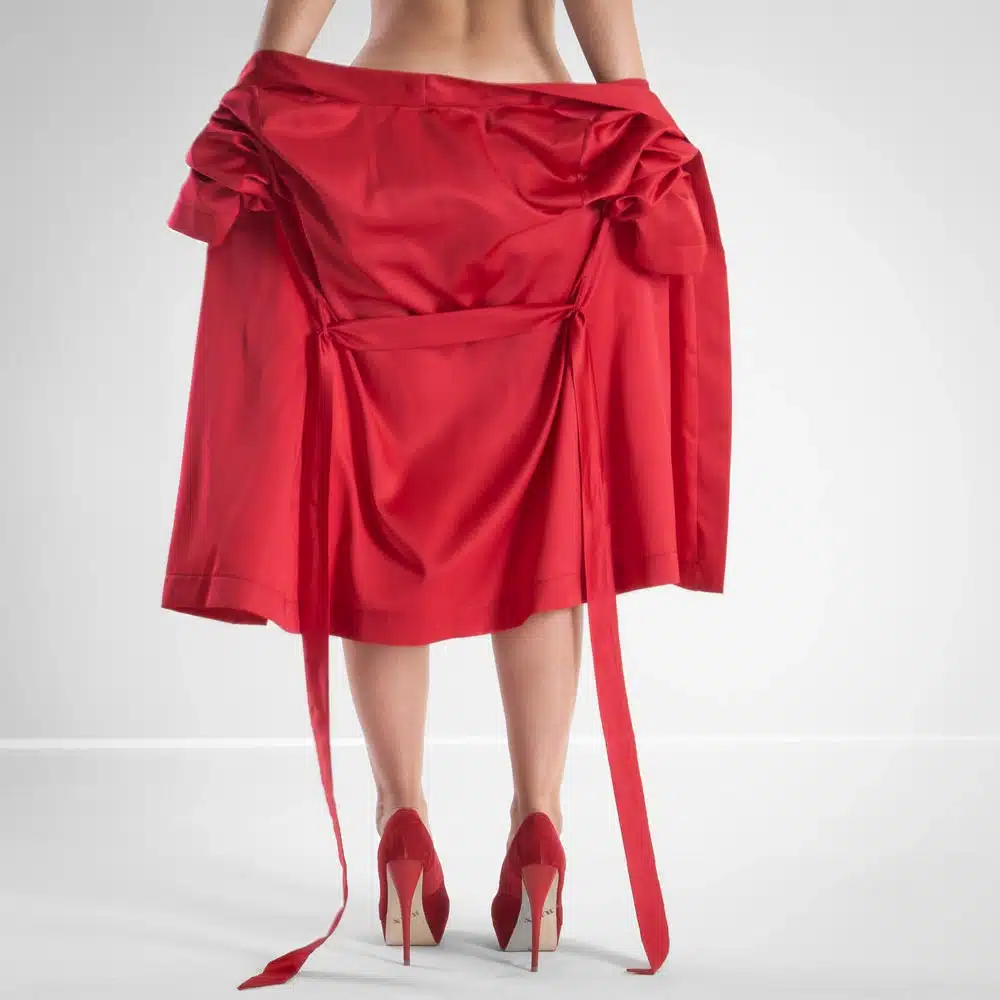 Lucky Cheeks | Red Satin Flame - sexy short kimono - Rood - Afbeelding 9